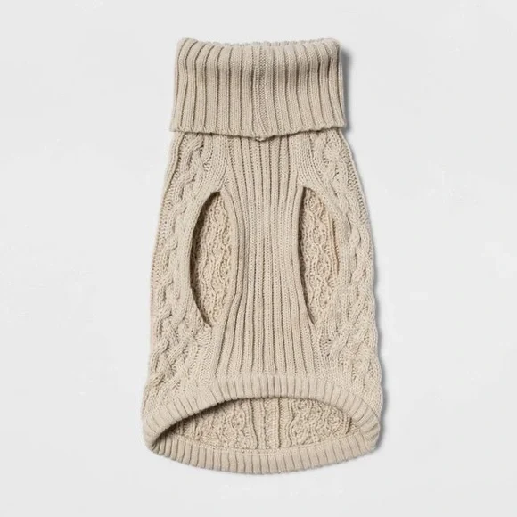 Boots & Barkley Dog or Cat Sweater Pet Apparel Beige Up to 20 lbs Size S Small - Picture 4 of 12